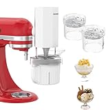 Eascandy – 1 Crushed-Ice-Aufsatz, 1 Eiscreme-Aufsatz for KitchenAid | BPA-frei | Kompakte Größe