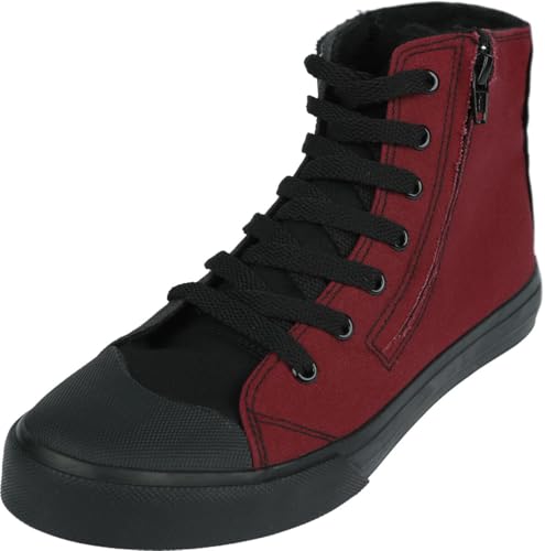RED by EMP Unisex Zapatilla Alta Negra/roja con Cremallera EU45