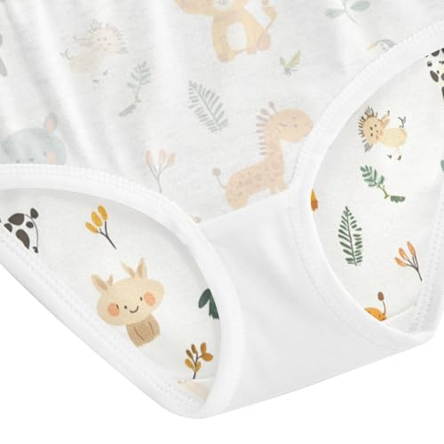 ZZKKO Cute Animals in The Zoo Girls Underwear Toddler Panties for Girls Comfort Brief Size 8Y4