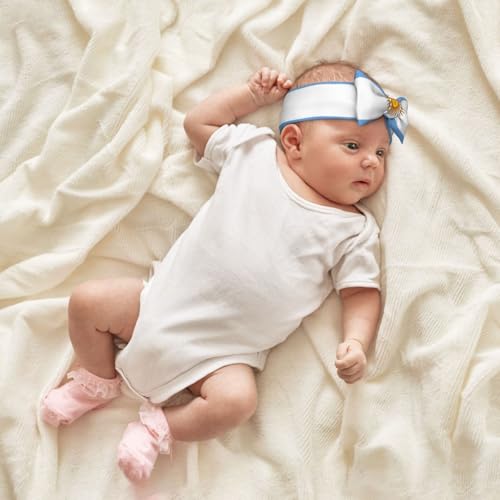 Argentine flag Printing Baby Bow Headband - Delicate Hair Accessories for Newborns, Infants, Toddlers - Skin-friendly Hairband4