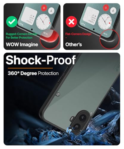 Image of WOW IMAGINE Translucent Hybrid Back Case Cover for Nothing CMF Phone 1 Smoked Matte Back | Shock Proof 360 Degree Protection | Protective Hard Case - Matte Black