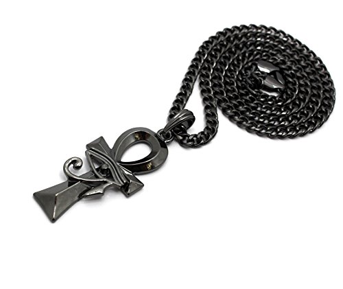 Fashion 21 Egyptian Micro Breath Of Life Ankh Pendant 24" Various Chain Necklace In Hematite Tone (5Mm 24" Cuban Chain) #TOP2