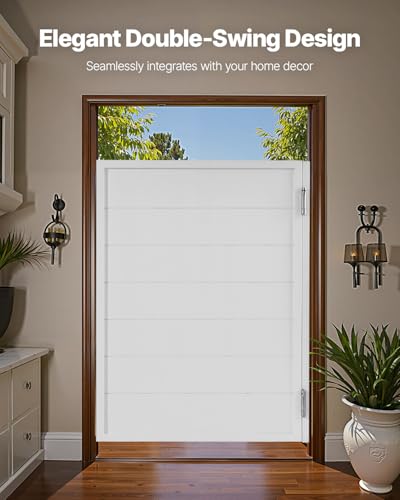 Miniatura 2 de Vevor Puertas Batientes Para Cafetería, Puertas Individuales 805 X 28 X 1060 Mm Con Bisagras Y Kit De Herrajes, Diseño Cuadrado De Madera De Pino Para Pasillo, Cocina, Bar, Entrada De Pub, Blanco