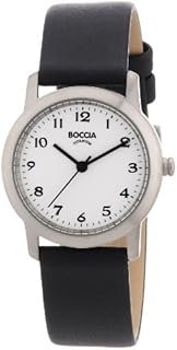 Boccia Damen Analog Quarz Uhr mit Leder Armband 3291-01