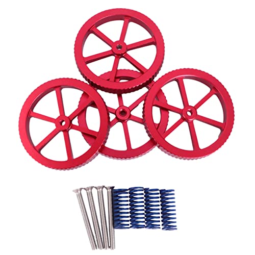 JECOMPRIS 1set Printer Parts Leveling Spring Nut Set Hand Leveling Nuts Compatible Ender- Kit Stable Heated Bed Easy Ins