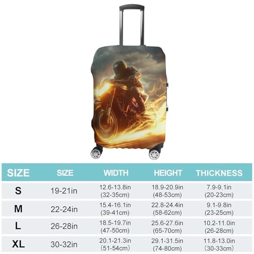 Man Ride A Motorcycle Travel Luggage Cover Suitcase Protector Baggage Covers for Men Women XL2