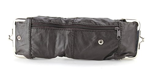 Bacci L.I. Womens Genuine Leather Cigarette Case & Lighter Holder with Twist Clasp Change Purse (Black) - Image 3