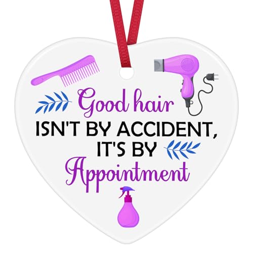 Hairdresser Gifts for Women Men Hair Stylist Ceramic Ornament Barber Hairstylist Gifts Cosmetology Graduation Gift Birthday Christmas Ornament Gift for Hairdresser