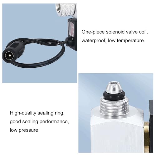 Électrovanne CO2 aquarium DC 12V avec double interface tuyau 4mm 6mm - 6