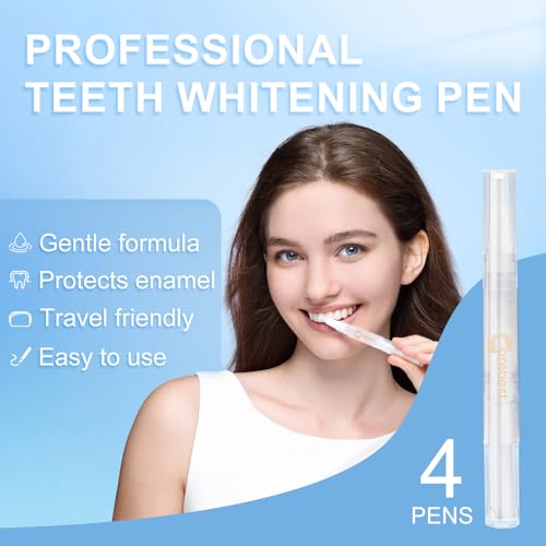 Image of Teeth Whitening Pen(4 Pens),Effective Whitening Gel for Adults,No Sensitivity Teeth Whitener,Mint Flavor Teeth Whitening Gel Pen
