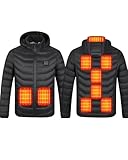 Choristry Calentado Chaqueta Hombres Mujeres Unisex 9 Área de calefacción de fibra de carbono Adecuado para trabajadores al aire libre No incluye banco de energía