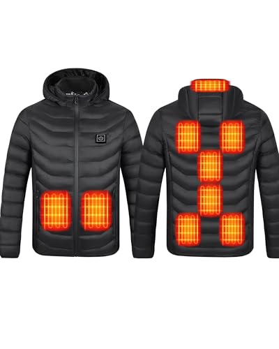 Choristry Calentado Chaqueta Hombres Mujeres Unisex 9 Área de calefacción de fibra de carbono Adecuado para trabajadores al aire libre No incluye banco de energía