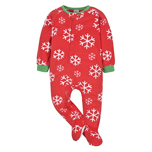 Image of Gerber Baby & Toddler Fleece Footed Holiday Pajamas 2-Pack