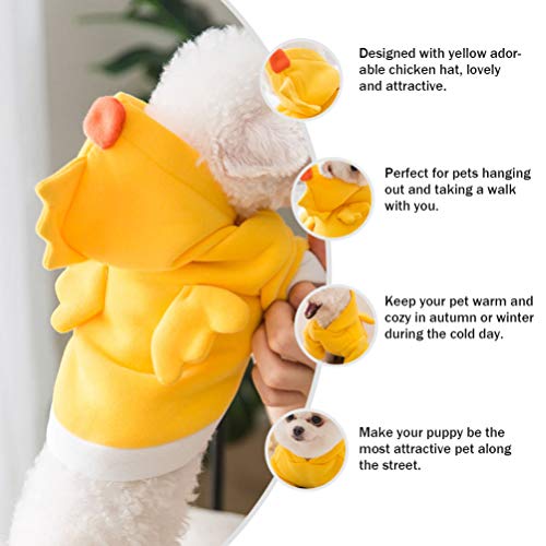 UKCOCO Roupas Com Capuz para Animais de Estimação Adorável Design de Frango Traje Pijama Macio Macac