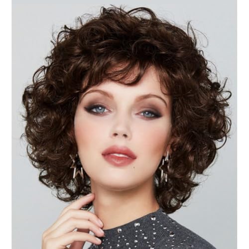 Perruque courte bouclée volume duveteux contre cheveux plats
