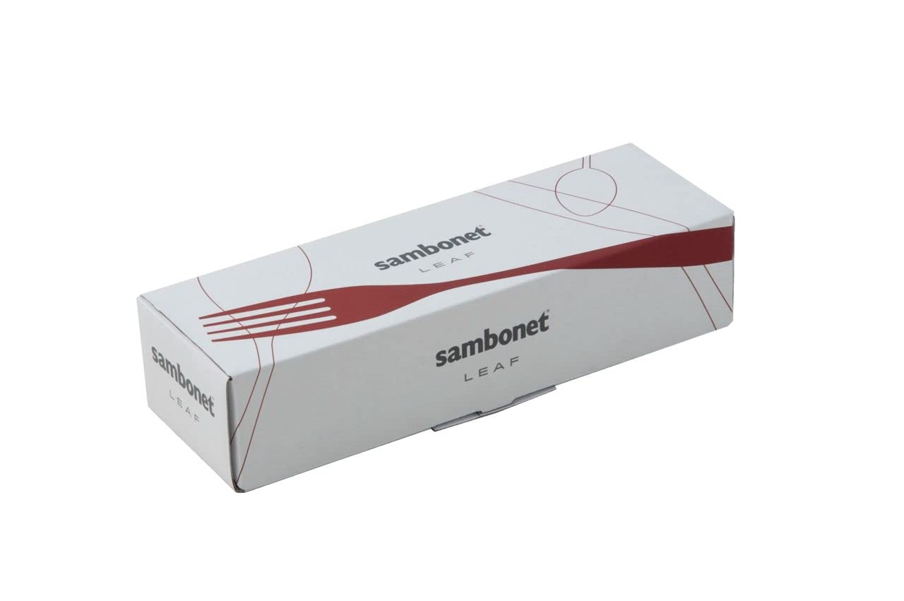 Sambonet Leaf 52163-G6 18/10 Stainless Steel Crockery Set for 6 People, 30 Pieces: 6 Forks, 6 Spoons, 6 Knives, 6 Teaspoons, 6 Dessert Forks, Dishwasher Safe, Grey