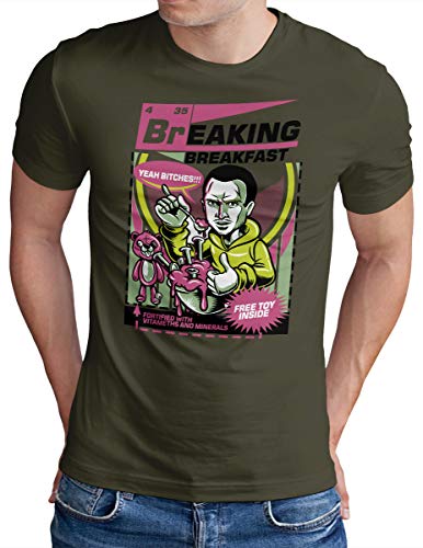 T-shirt OM3 Breaking-Breakfast Homme Olive Crystal Meth Cook Icône XXXXL