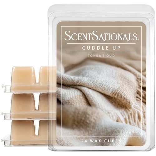 ScentSationals Cuddle Up Scented Wax Melts - Tonka & Oud Scents, 10oz (24 Cubes)