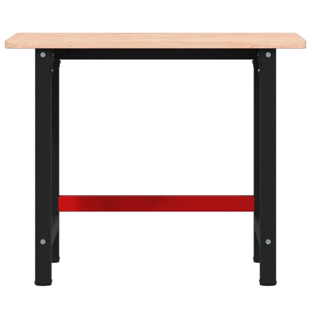 vidaXL Werkbank 100x60x81,5 cm Massivholz Buche Rechteckig, Arbeitstisch, Werkzeugbank, Werkbank Massivholz, Werktisch, Werkbank Holz, Werkbank Metall