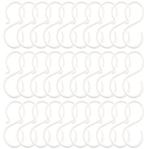 Image of POVETIRE 30 Pack 2.5 Inch Rubber White S Hook for Hanging Baby Headband Hair Accessories Baby Bib NecklaceJewelry Hat Holder