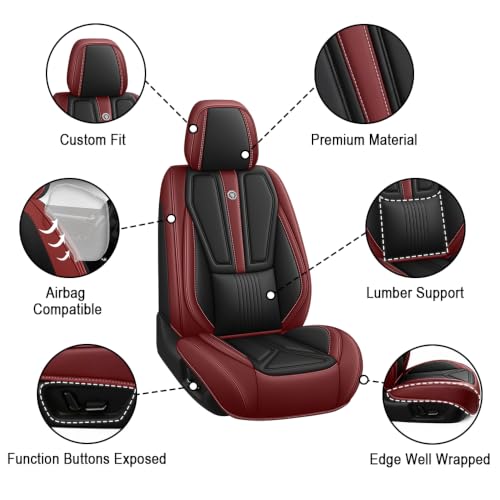 Image of Custom Car Seat Cover for Jeep Gladiator 2020-2026,Easy install,Black Red