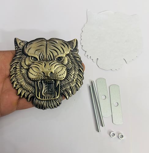 Image of Emblems for Car & Bike Metal Lo.go and Grill Me.tal Lo.go, Auto Accessories for Car Emblem 3D Badge Auto Racing Sport Sticker Grand Tourer Decal. (Big Bronze Lion Grill Logo)