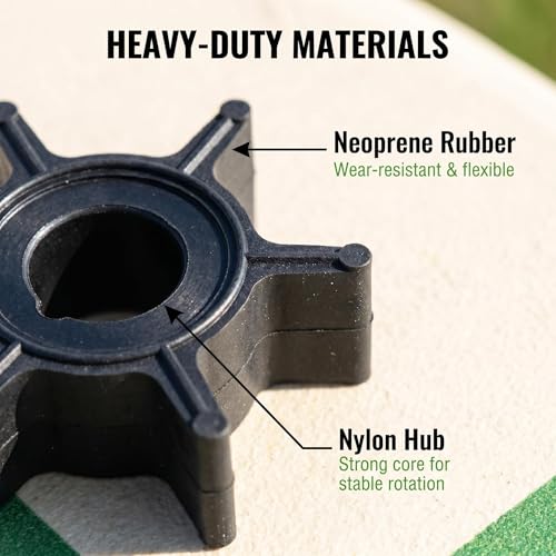 Image of Water Pump Impeller Replacement for Mercury & Tohatsu Outboards 2HP-6HP | Replaces OEM 369-65021-1, 47-16154-3, Sierra 18-3098 | Fits 2.5HP, 3.5HP, 4HP, 5HP