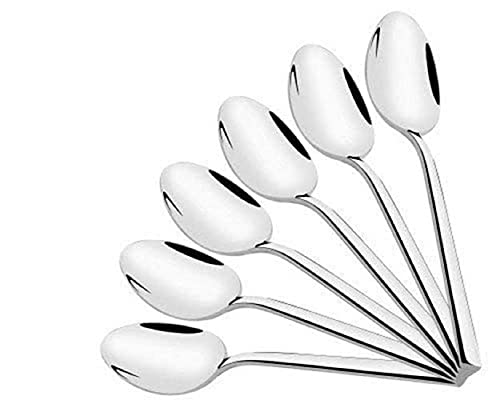 Image of ikis - Stainless Steel Medium Dinner /Table Spoon Set - Set of 6 / Stainless Steel Teaspoons, Spoon