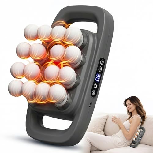 VYOSOL 16 Head Massage Gun for Muscle Pain Relief Deep Tissue Body Massager for Back Neck Shoulders Legs & Feet 3 Modes and 30 Intensities (Grey)