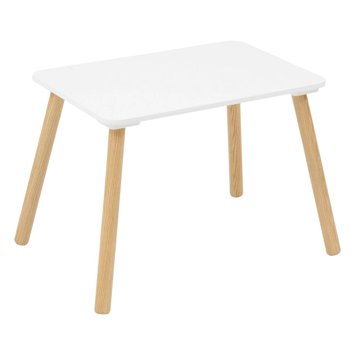 Atmosphera - Ensemble de Table et Chaises Enfant Alex - 3 Pièces (1 Table + 2 Chaises) - Plateau Résistant à l'eau - Mobilier de Chambre, Salle de Jeux - Fille et Garçon - Bois, Bords Arrondis, Blanc