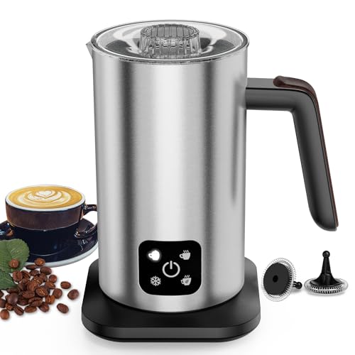 Milchaufschäumer Elektrisch 4-in-1 350 ml Milchschäumer für Heißer und Kalter Milchschaum, Warme...