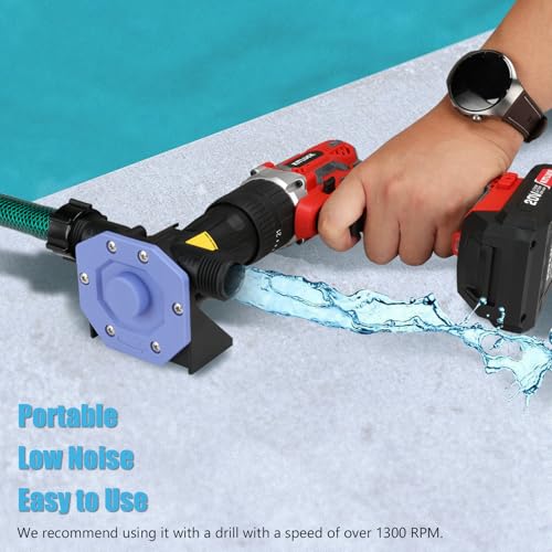 KITLUCK Hand Drill Pump, 750GPH Drill Powered Water Transfer Pump with Water Hose, Oil Tube and Adapter, Manual Water Pump for Drill, Small Self-Priming Electric Drill Pump for Water by KITLUCK - Used condition - Image 5