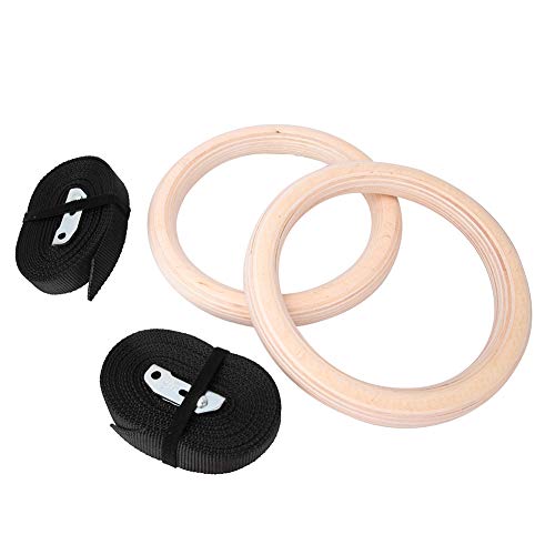 OhhGo 2Pcs Houten Gymnastiek Ringen Fitness Oefening Ringen Met Verstelbare Bandjes Voor Thuis Train Workout - Image 4