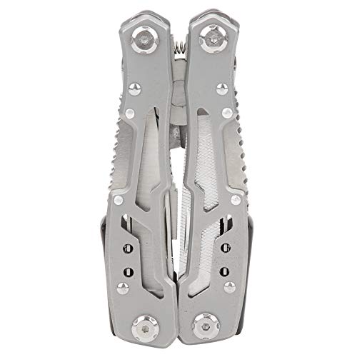 多機能型ペンチ 折り畳みペンチ アウトドア用マルチツール マルチプライヤー ニッパープライヤー ステンレス鋼 10種類の工具を含む 栓抜き 中型マイナスドライバー 木/金属やすり 十字ドライバー はさみ のこぎり刃 缶切り アウトドア 防災 キャンプ 登山