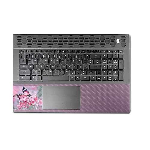 Image of MightySkins Carbon Fiber Skin Compatible with Alienware M18 R1 (2023) Full Wrap Kit - Pink Monarch | Protective, Durable Textured Carbon Fiber Finish | Easy to Apply & Change Styles | Made in The USA