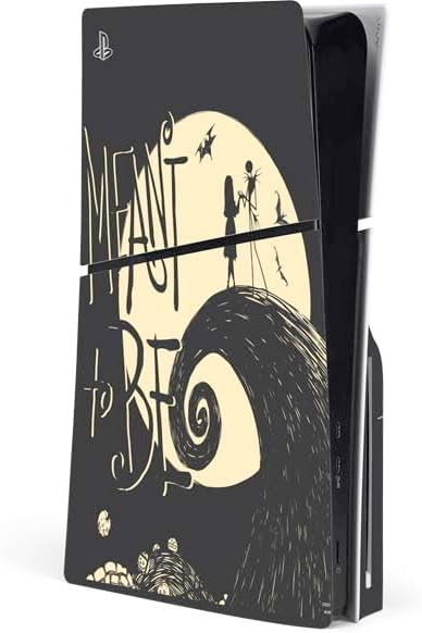 Skinit Decal Gaming Skin Compatible with PS5 Slim Disk Console - Officially Licensed Disney The Nightmare Before Christmas Jack on Spiral Hill Art Design