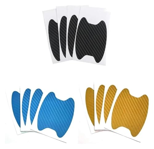 Autocollant de poignée porte voiture couverture anti-rayures en carbone