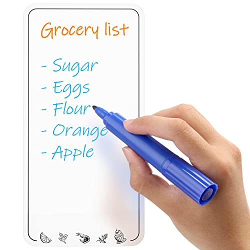 22x11 cm - Liste de Courses Magnétique Frigo - Petit Tableau Blanc Effaçable - Pense Bête Aimanté Cuisine - Pour Noter les Achats et To Do List -...