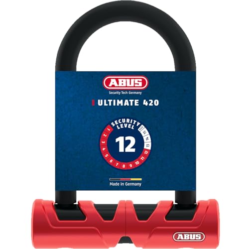 ABUS Bügelschloss Ultimate 420 + USH-Halterung - Fahrradschloss mit Rundbügel und Halterung - ABUS-Sicherheitslevel 12-140 mm Bügelhöhe, Schwarz