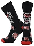 TCK NC State Wolfpack Mayhem Crew Socks (Black/Scarlet/White, Large) - NC State Wolfpack Black/Scarlet/White,Large