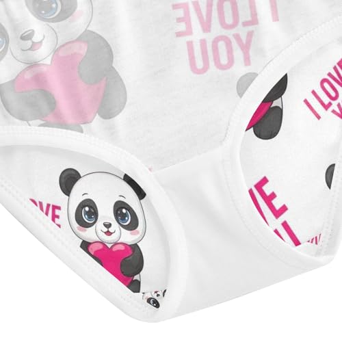 Cute Pandas Eyes Hearts Cotton Toddler Underwear, Underwear for Girls, 2T–8 Years4