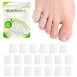 Bukihome Silicone Toe Protectors – Silicone Open Pinky Toe Sleeves for Hammer Toes, Corns, Calluses, Blisters – Soft Gel Protector Toe Cushions for Pain Relief - 20 Count