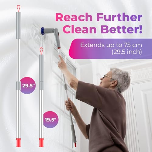 Synoshi PRO Electric Spin Scrubber with Extension Handle and Multi-Brush Set for Efficient Power Cleaning - Image 4
