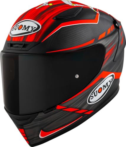  Suomy TX-Pro Johnson Replica E06 Casco, nero opaco/rosso, XL (61/62)