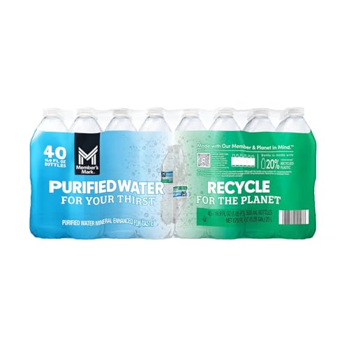 MMembers Mark 16.9 Oz Bottled Water– 40 Bottles Per Case – Bulk Supply for Home, Office, and Events