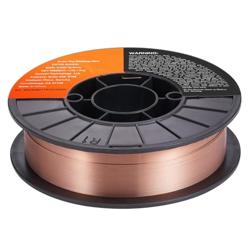 Happybuy Solid MIG Welding Wire - ER70S-6, 0.035-inch, 11LBS. Low Splatter, High Deoxidizers. Ideal for All-Position Gas Welding