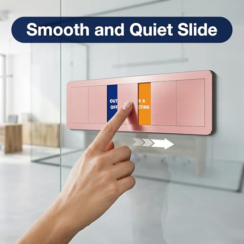 Image of Office Door Signs, 6-Option Do Not Disturb Sign for Workplace Privacy, In a Meeting, Out of Office, Please Knock, Working Remotely, Back Soon Slider