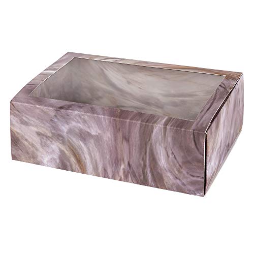 Hammont Transparente Geschenkboxen mit Sichtfenster, rechteckig, mit transparenter PVC-Hülle, ideal für Kuchen, Gebäck, Kekse, Cupcakes und Gastgeschenke (Pink, 19,1 x 12,7 x 6,3 cm) Cover