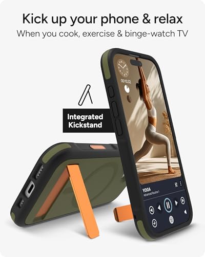 Image of ZAGG Sedona Snap Case with Kickstand for iPhone 17 - Green Sea Kelp, Drop Protection (13ft /4m), Multi-Layer Protection, with Camera Button, MagSafe Phone Case with Impact-Absorbing Bumpers