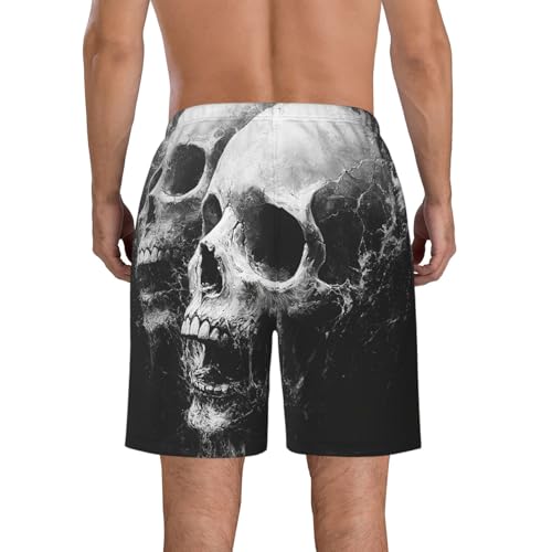 Men's Swim Trunks Quick Dry Beach Board Shorts Bathing Suits - Death Gothic Skull Art3